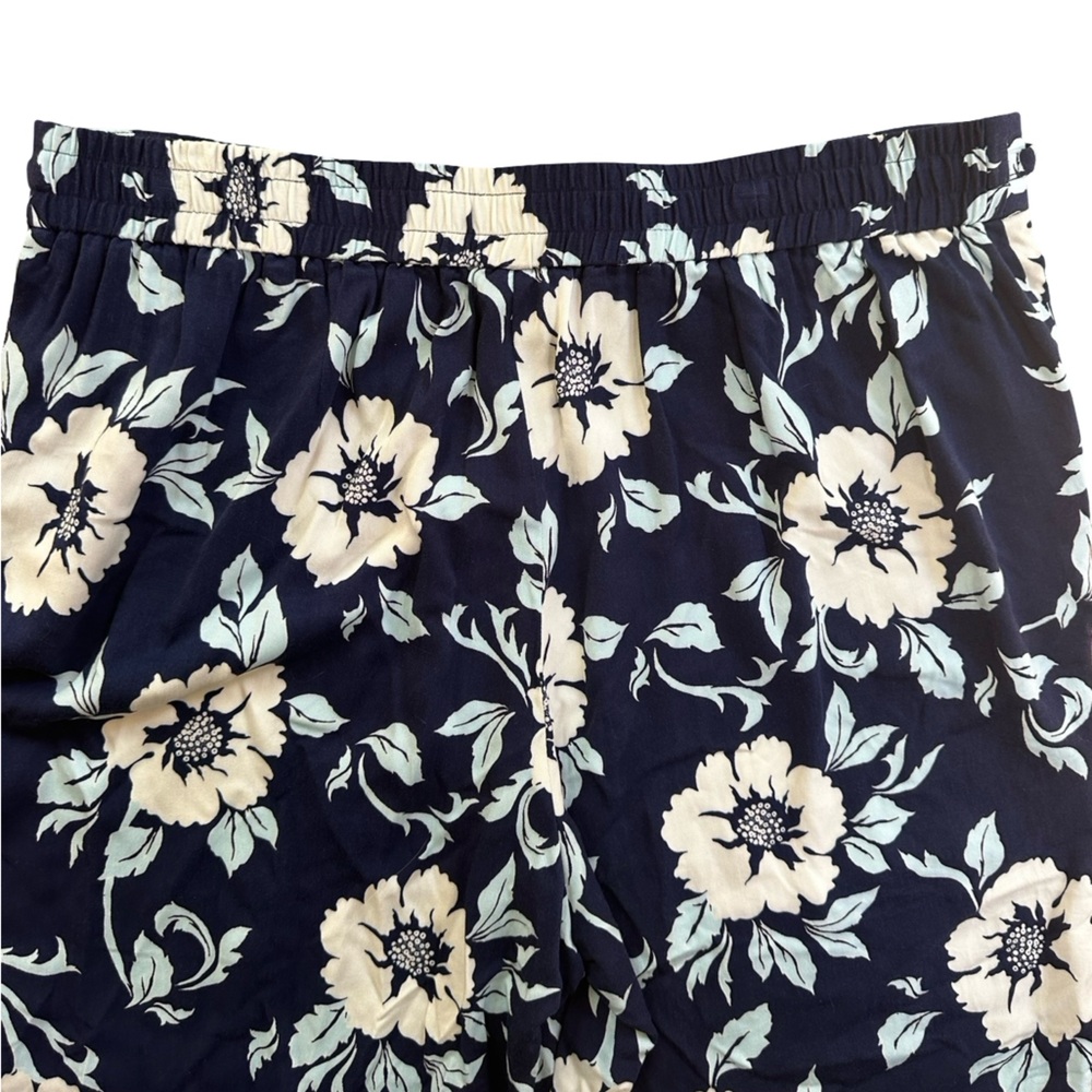 Talbots Wide Leg Pull On Belted Pants Delightful Flowers Blue Floral XLP - Picture 5 of 8